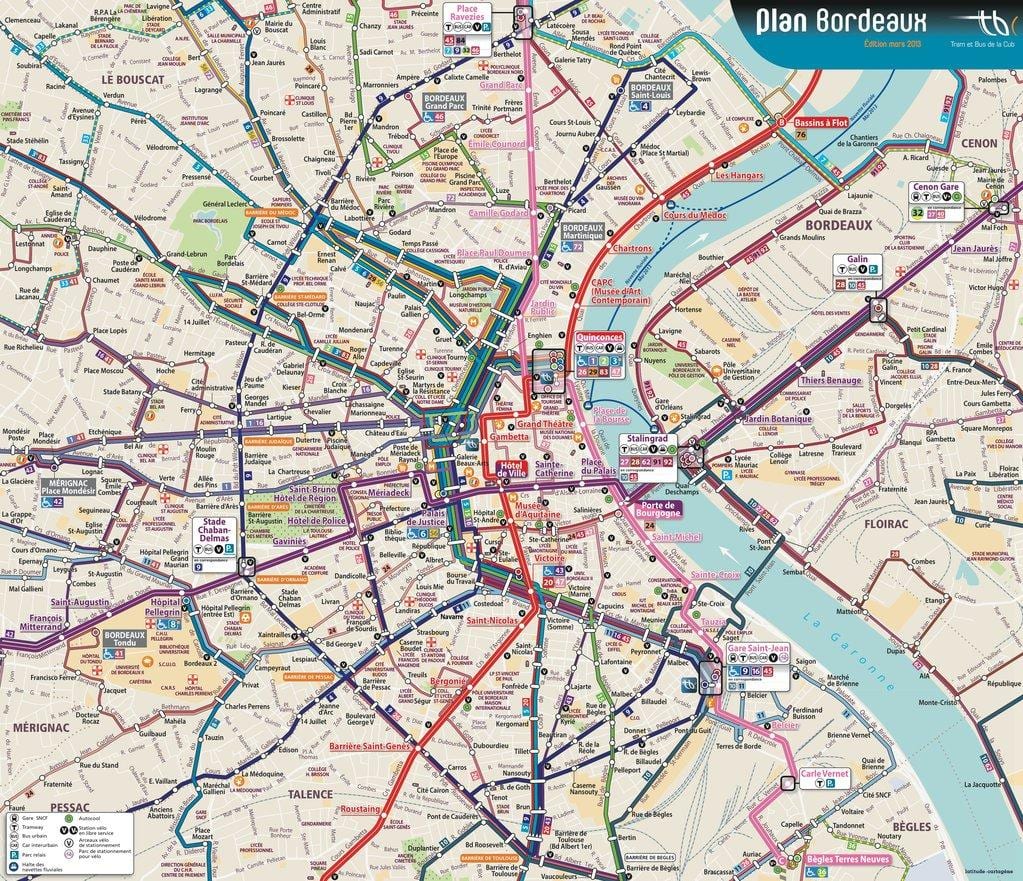 Bordeaux buss rute kart