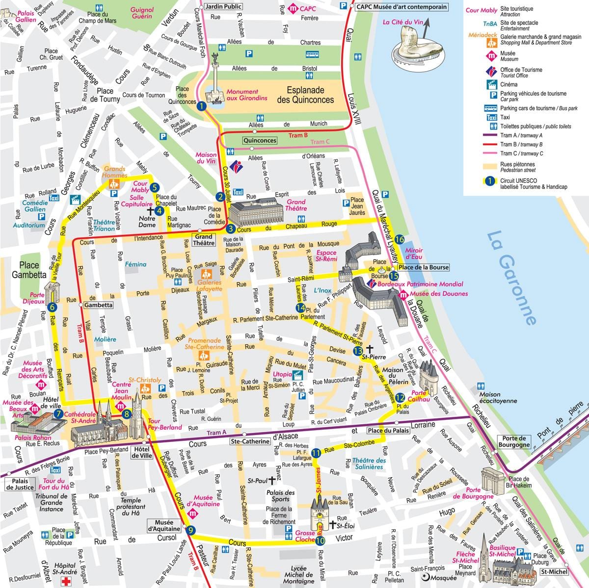 Bordeaux sentrum kart