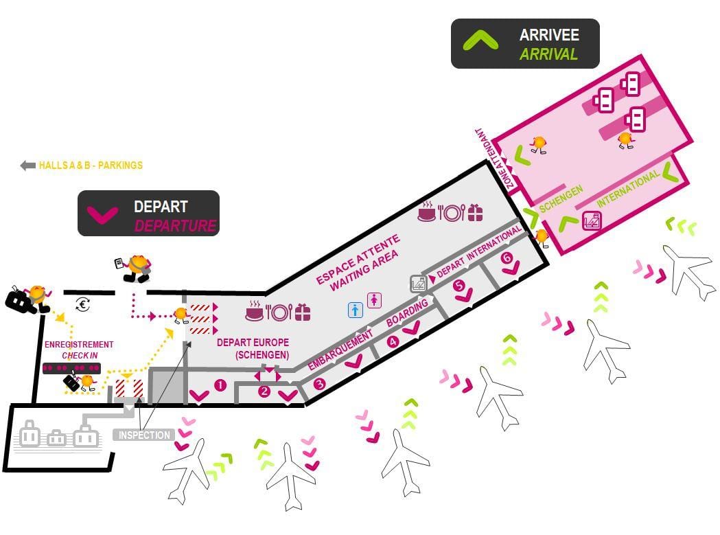 kart av Bordeaux hall