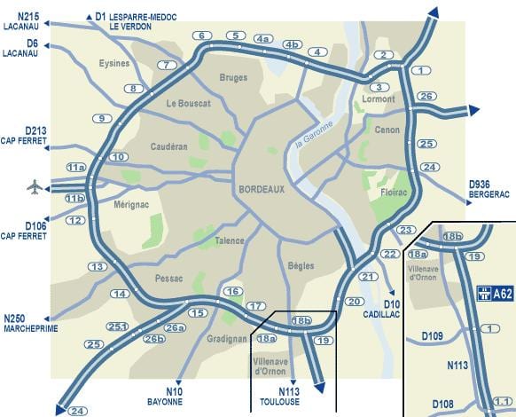 Bordeaux veien kart