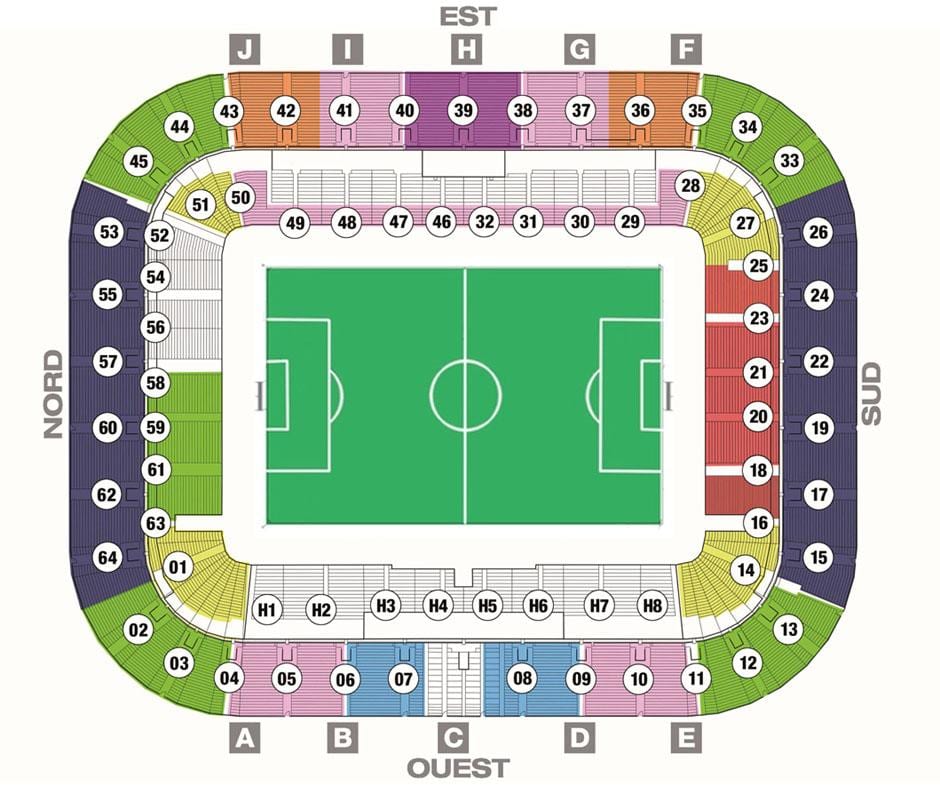 kart av Bordeaux stadion