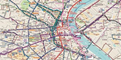 Bordeaux buss rute kart