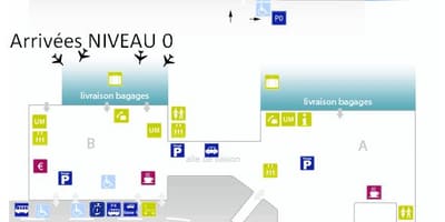 Kart av Bordeaux flyplass