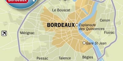 Kart av Bordeaux forstad