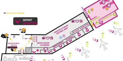 Kart av Bordeaux hall 