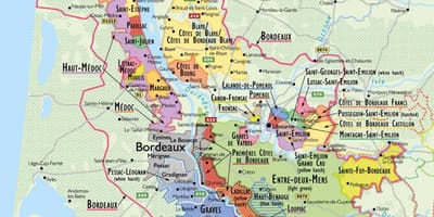 Kart av Bordeaux vin rute 