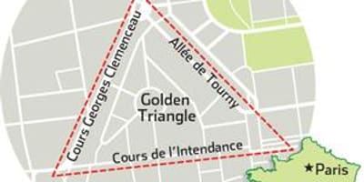 Kart av Bordeaux golden triangle 