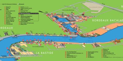 Kart over havnen i Bordeaux 